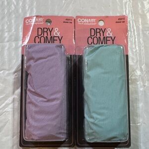 Conair Dry & Comfy Shower Cap Set - Purple and Green